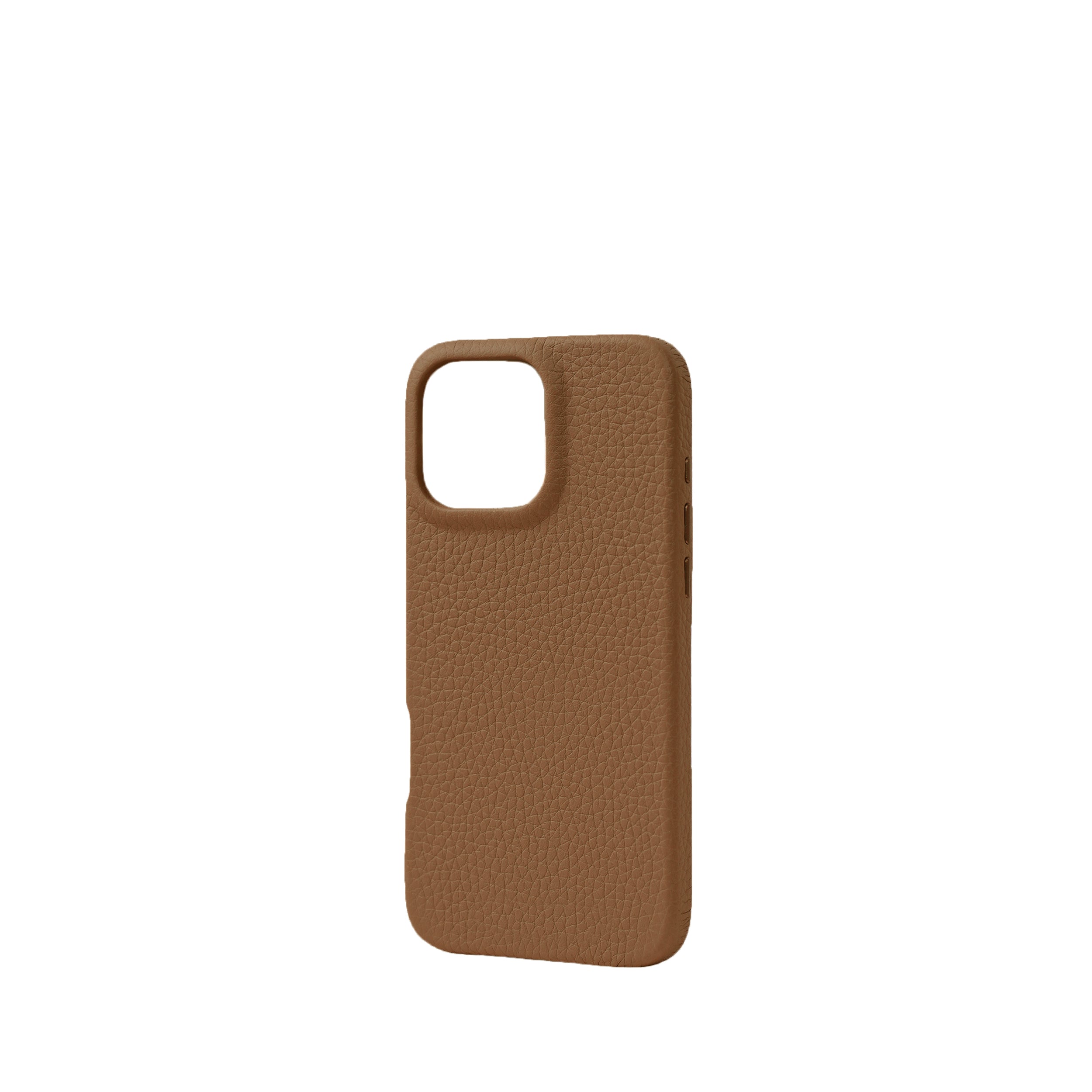 Pellipelli iPhone 16Pro/Pro max Series Button Version French Imported Leather Phone Case/Peanut Brown
