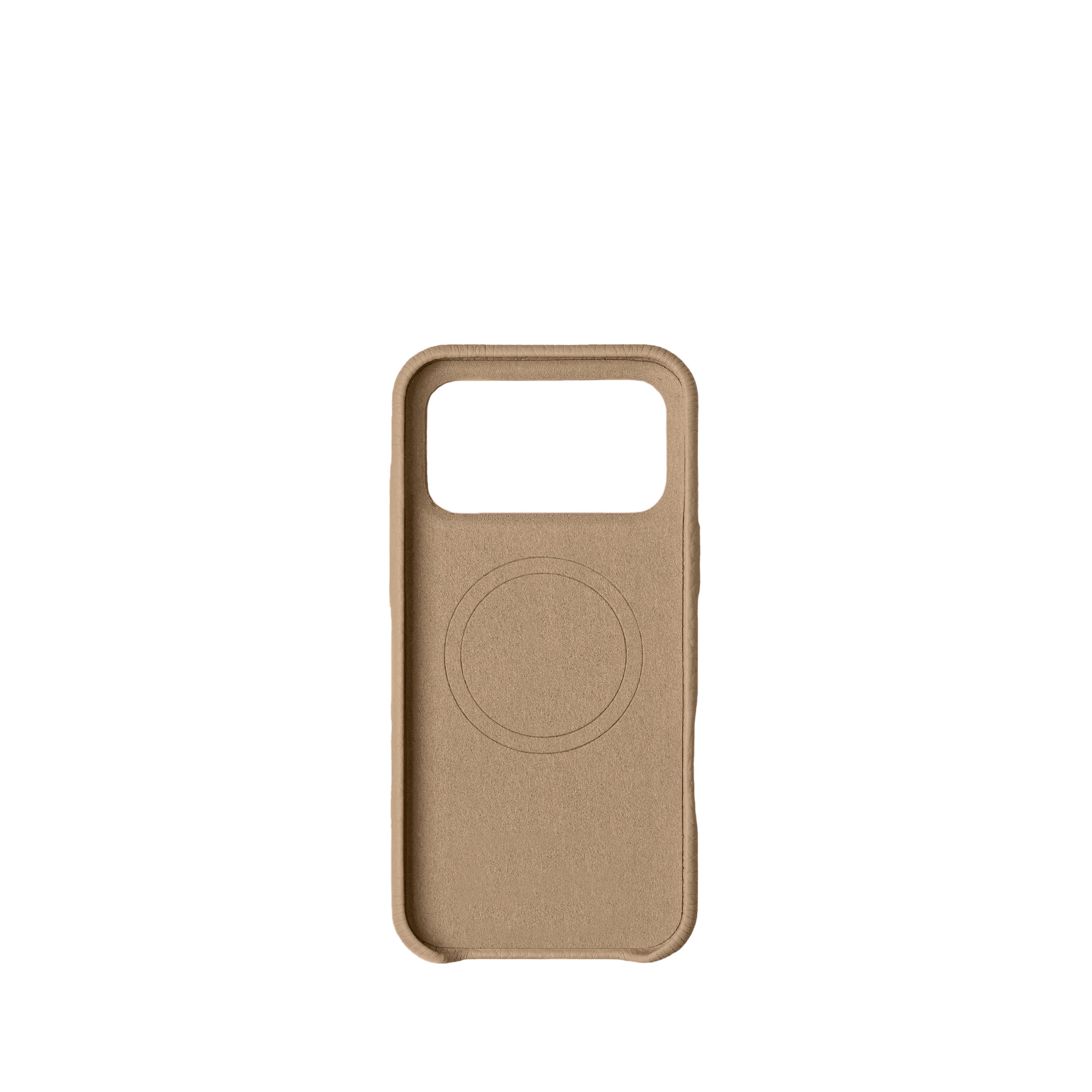 Pellipelli iPhone 17 Pro/Pro max Series Button Version French Imported Leather Phone Case/Trench Beige
