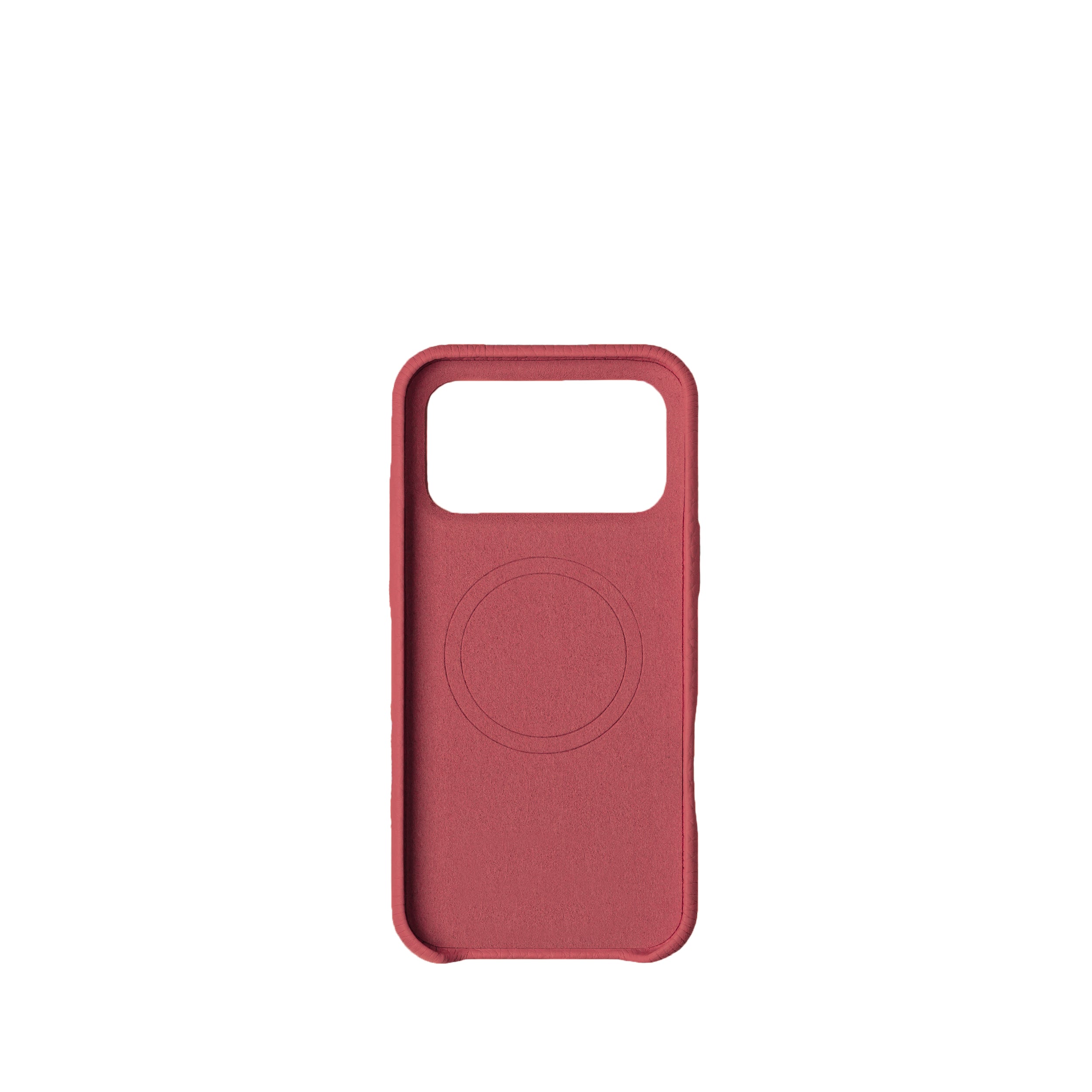 Pellipelli iPhone 17 Pro/Pro max Series Button Version French Imported Leather Phone Case/Neon Pink