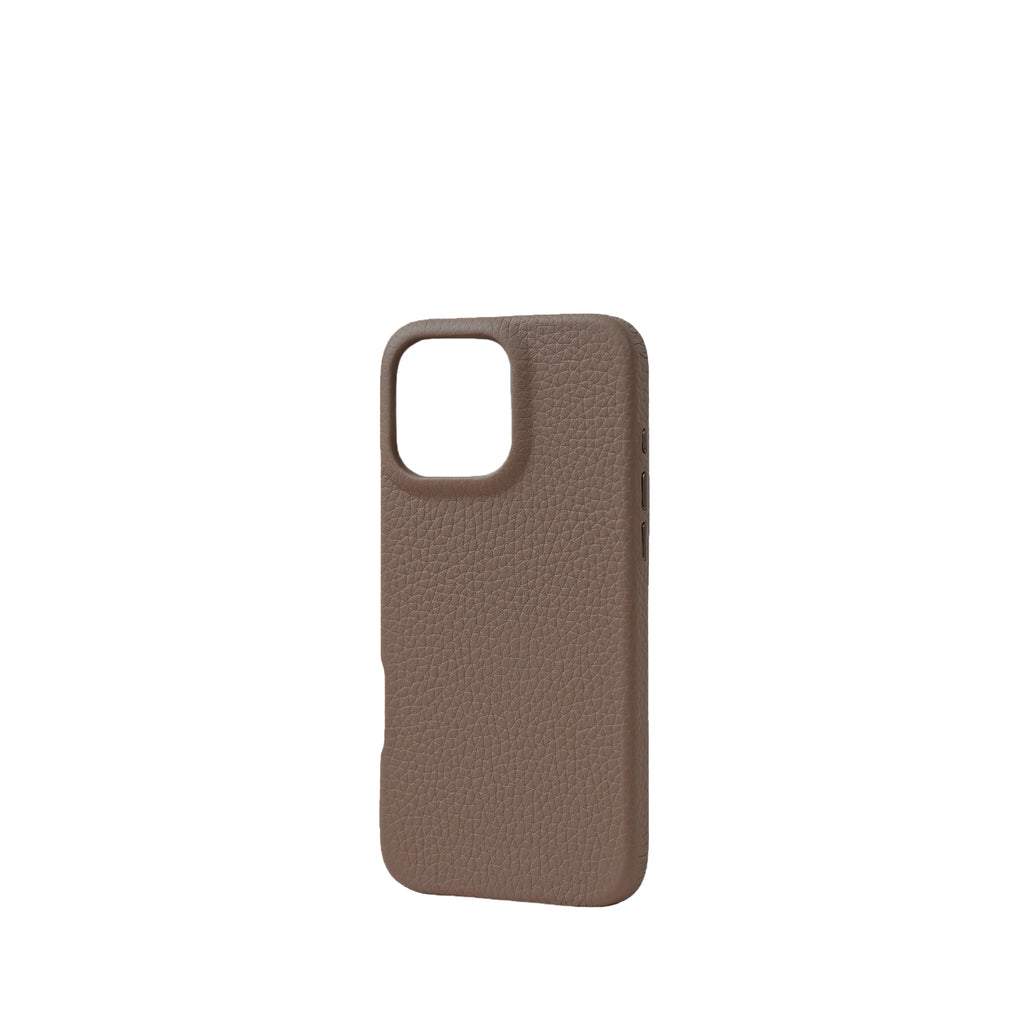 Pellipelli iPhone 16Pro/Pro max Series Button Version French Imported Leather Phone Case/Etoupe Gray