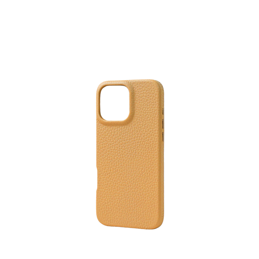 Pellipelli iPhone 16Pro/Pro max Series Button Version French Imported Leather Phone Case/Honey Yellow