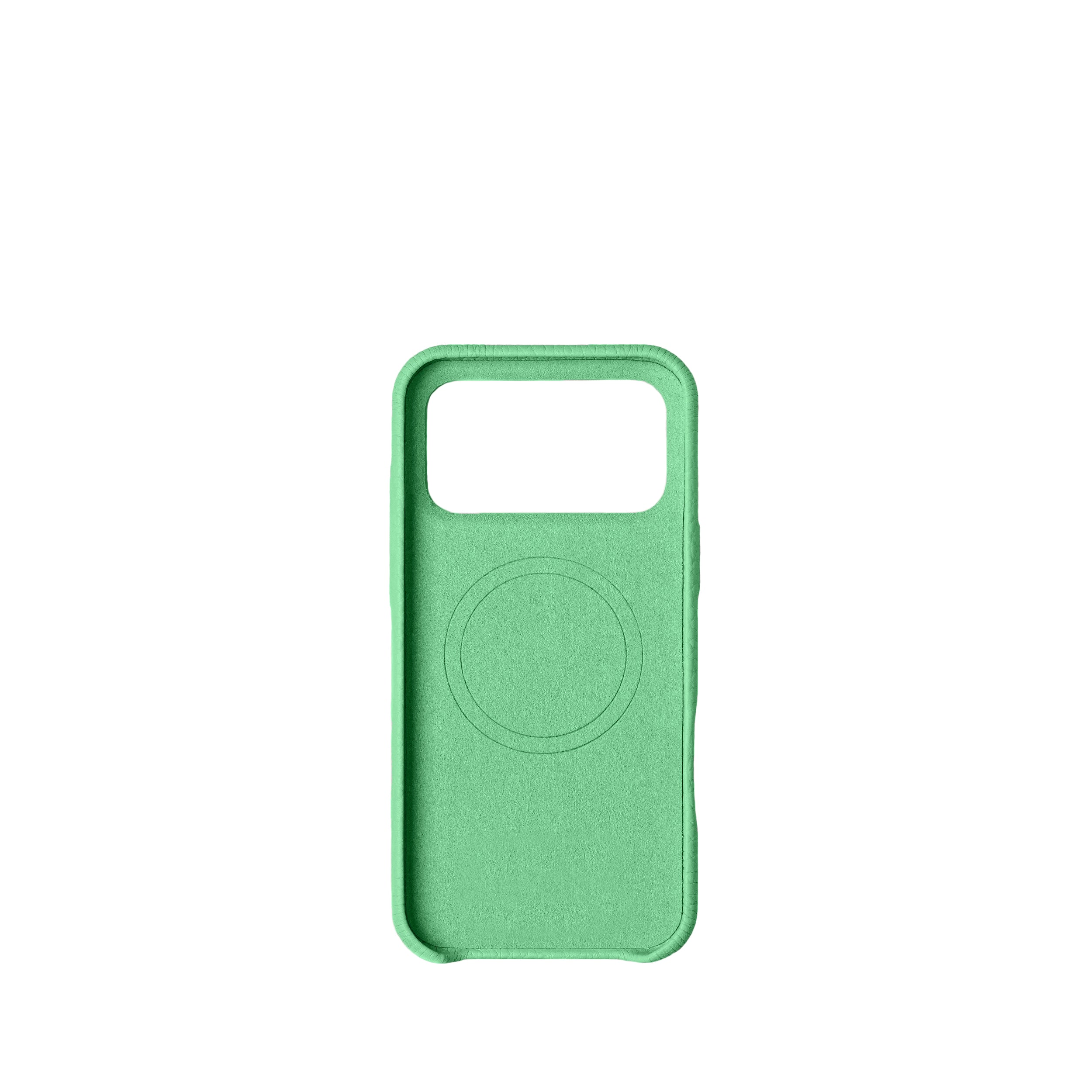 Pellipelli iPhone 17 Pro/Pro max Series Button Version French Imported Leather Phone Case/Vert Melon