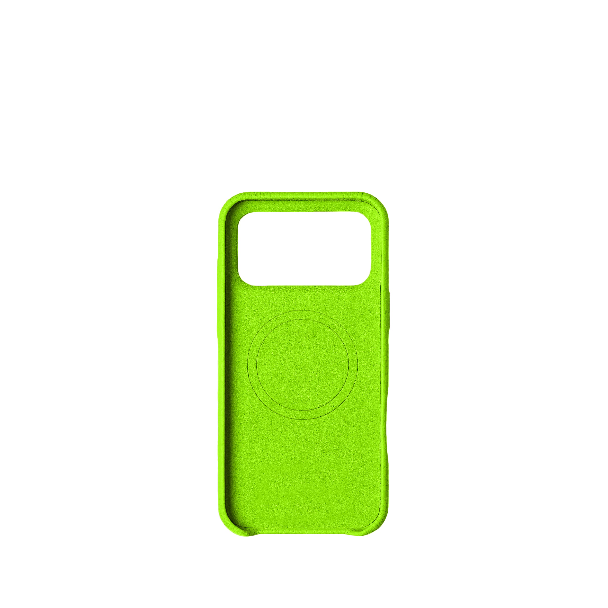 Pellipelli iPhone 17 Pro/Pro max Series Button Version French Imported Leather Phone Case/Lime Flash