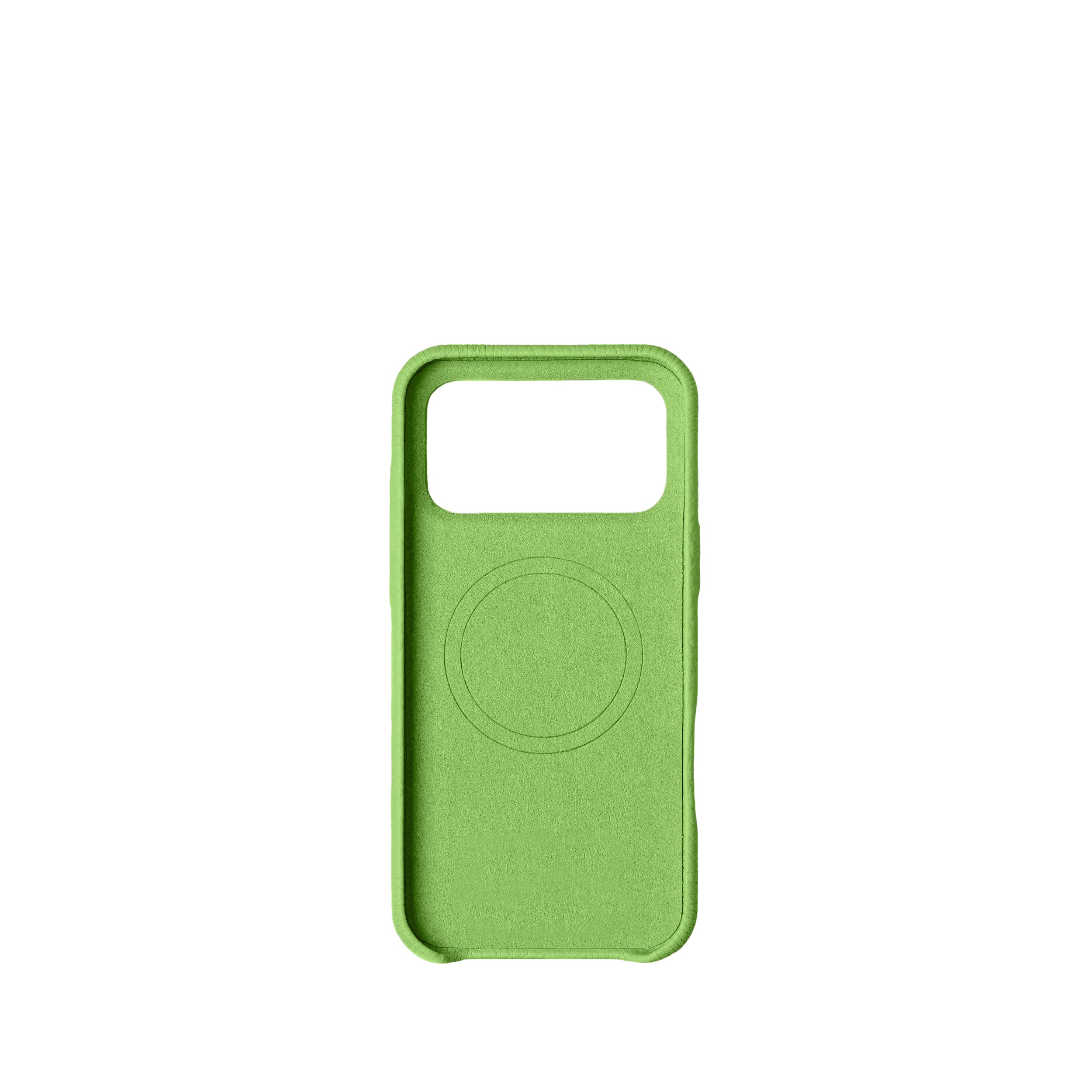 Pellipelli iPhone 17 Pro/Pro max Series Button Version French Imported Leather Phone Case/Citron Vert
