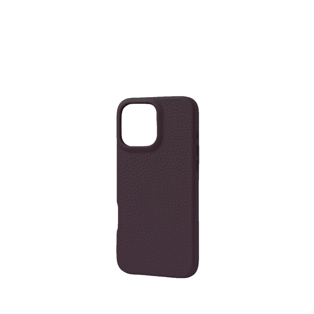 Pellipelli iPhone 16Pro/Pro max Series Button Version French Imported Leather Phone Case/Rouge Pinotnoir