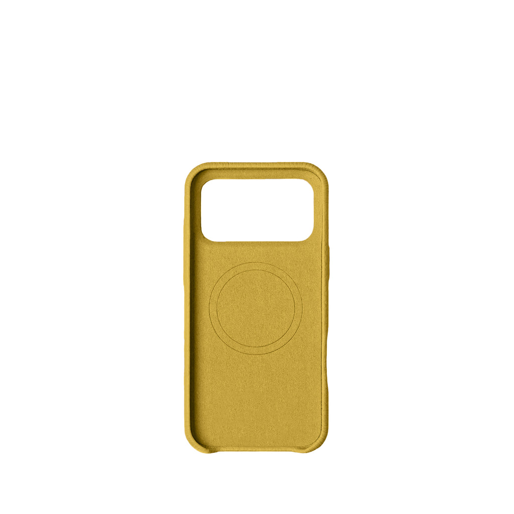 Pellipelli iPhone 17 Pro/Pro max Series Button Version French Imported Leather Phone Case/Popcorn Yellow