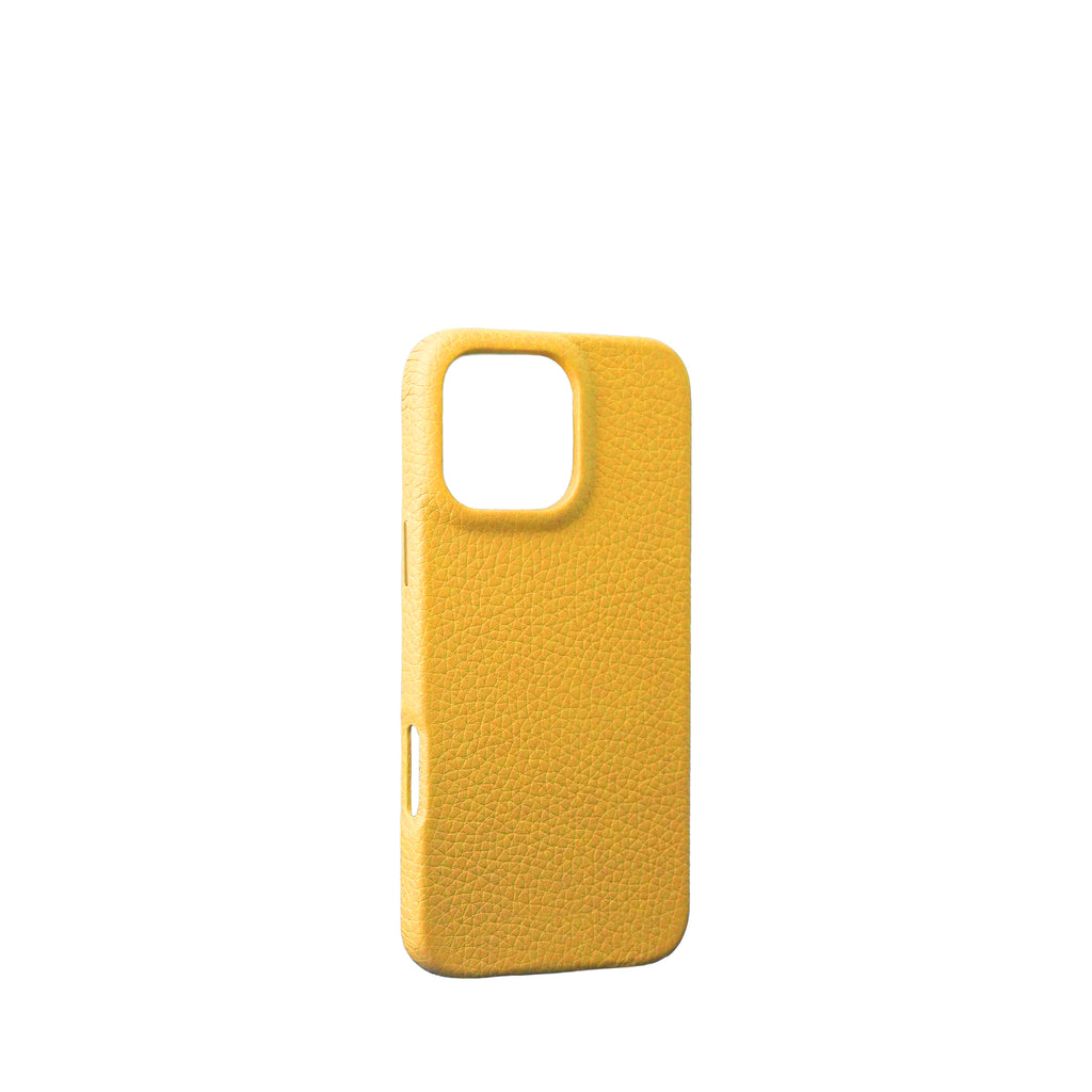 Pellipelli iPhone 16Pro/Pro max Series Button Version French Imported Leather Phone Case/Popcorn Yellow