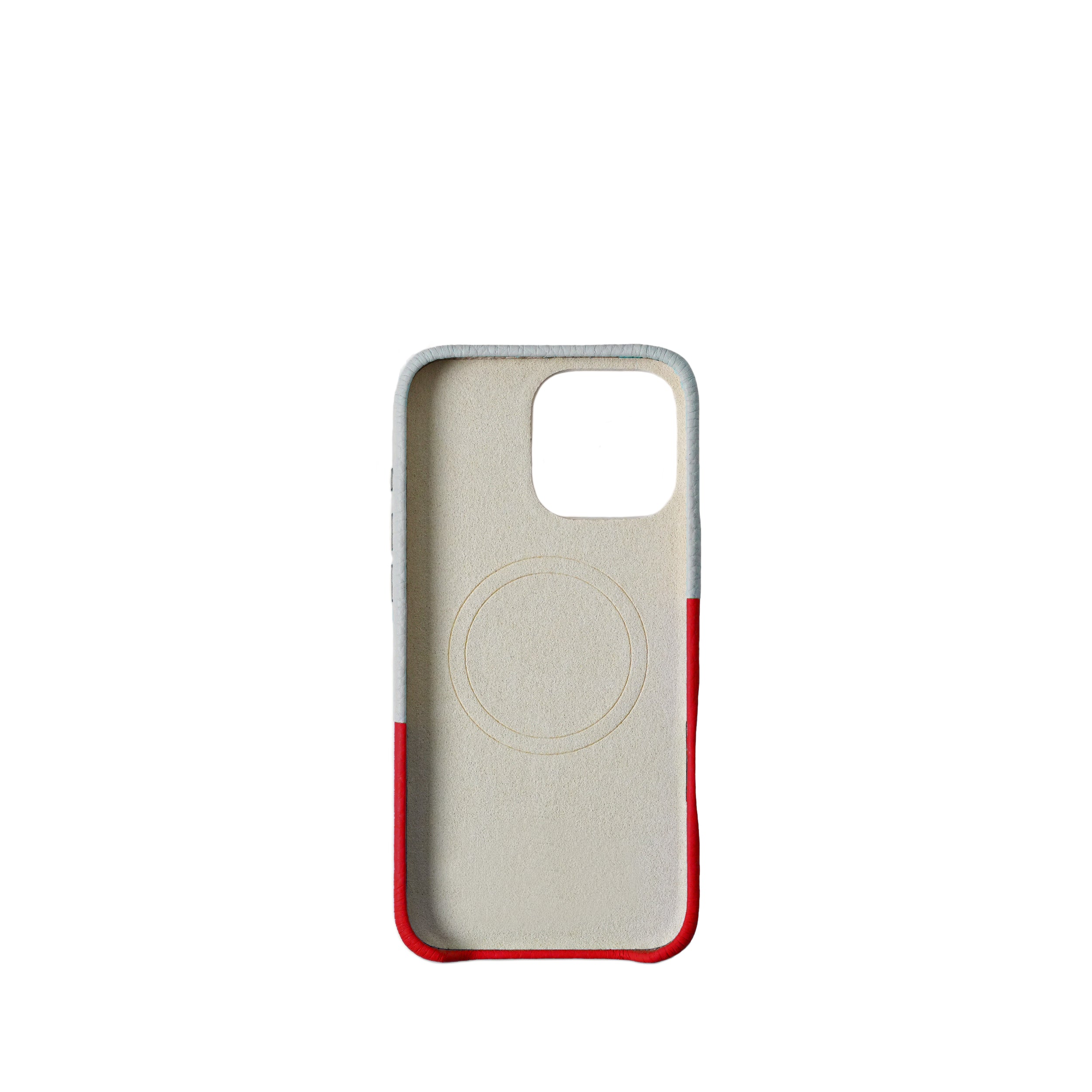 Pellipelli iPhone 14/15/16 Pro/Pro Max Series Color-block style French Imported Leather Phone Case/Summer Breeze