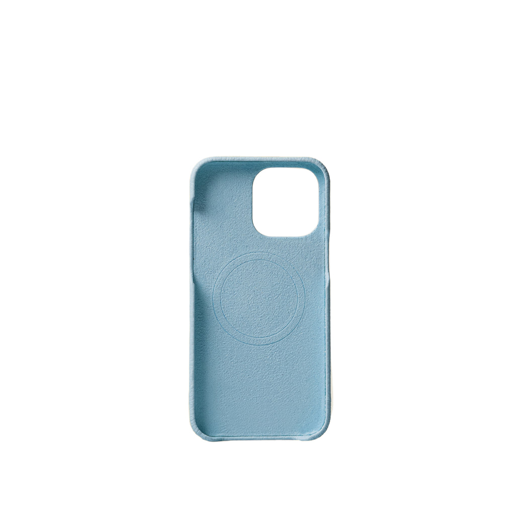Pellipelli iPhone 15 Pro/Pro Max Series Open-toe style French Imported Leather Phone Case/Sugar Blue