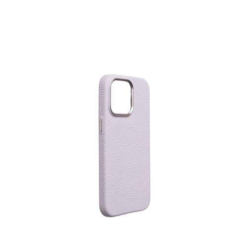 Pellipelli iPhone 14/15 Pro/Pro Max Series Metal frame style French Imported Leather Phone Case/Mauve Pink