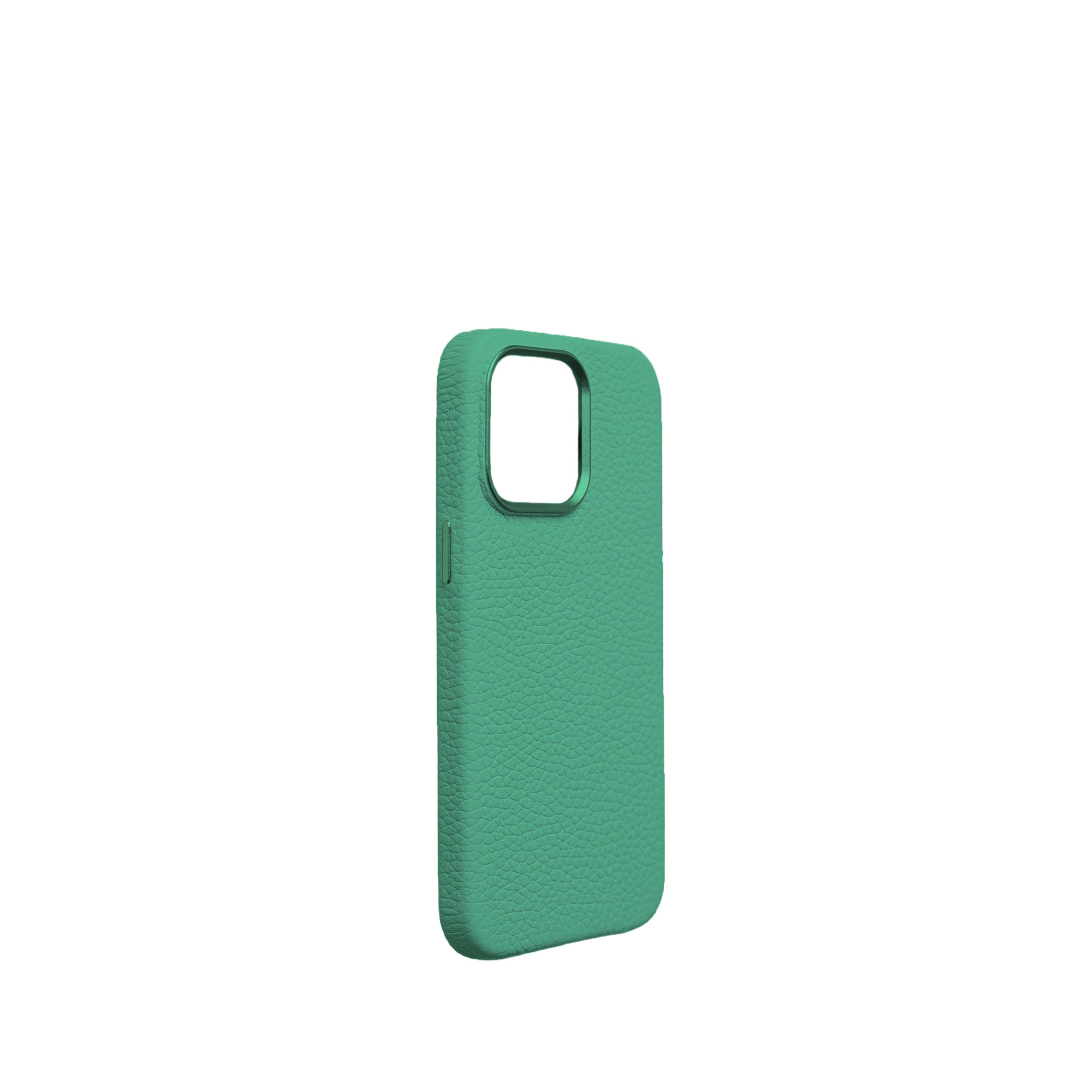 Pellipelli iPhone 14/15 Pro/Pro Max Series Metal frame style French Imported Leather Phone Case/Irish Green