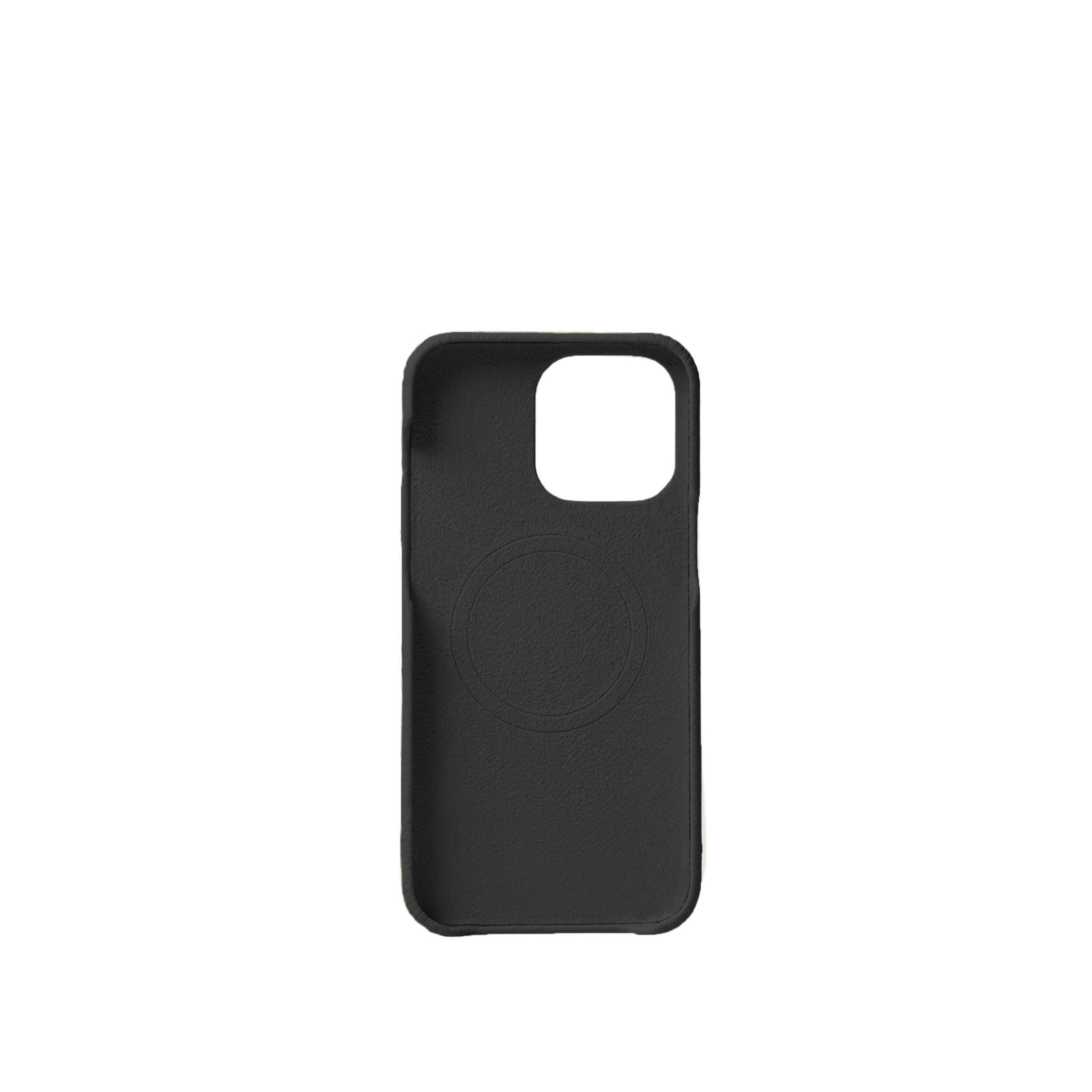 Pellipelli iPhone 15 Pro/Pro Max Series Open-toe style French Imported Leather Phone Case/Noir Black