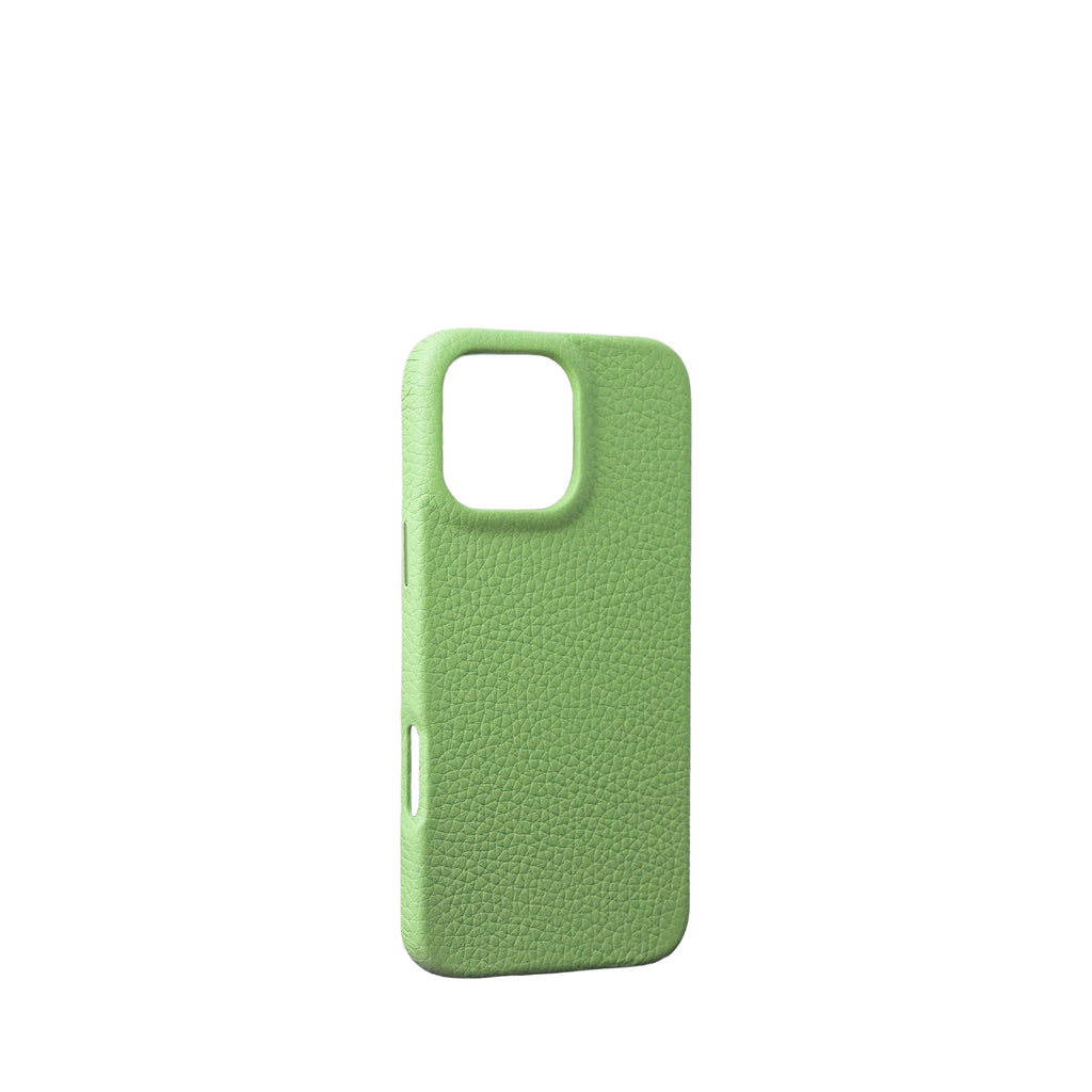 Pellipelli iPhone 16Pro/Pro max Series Button Version French Imported Leather Phone Case/Citron Vert