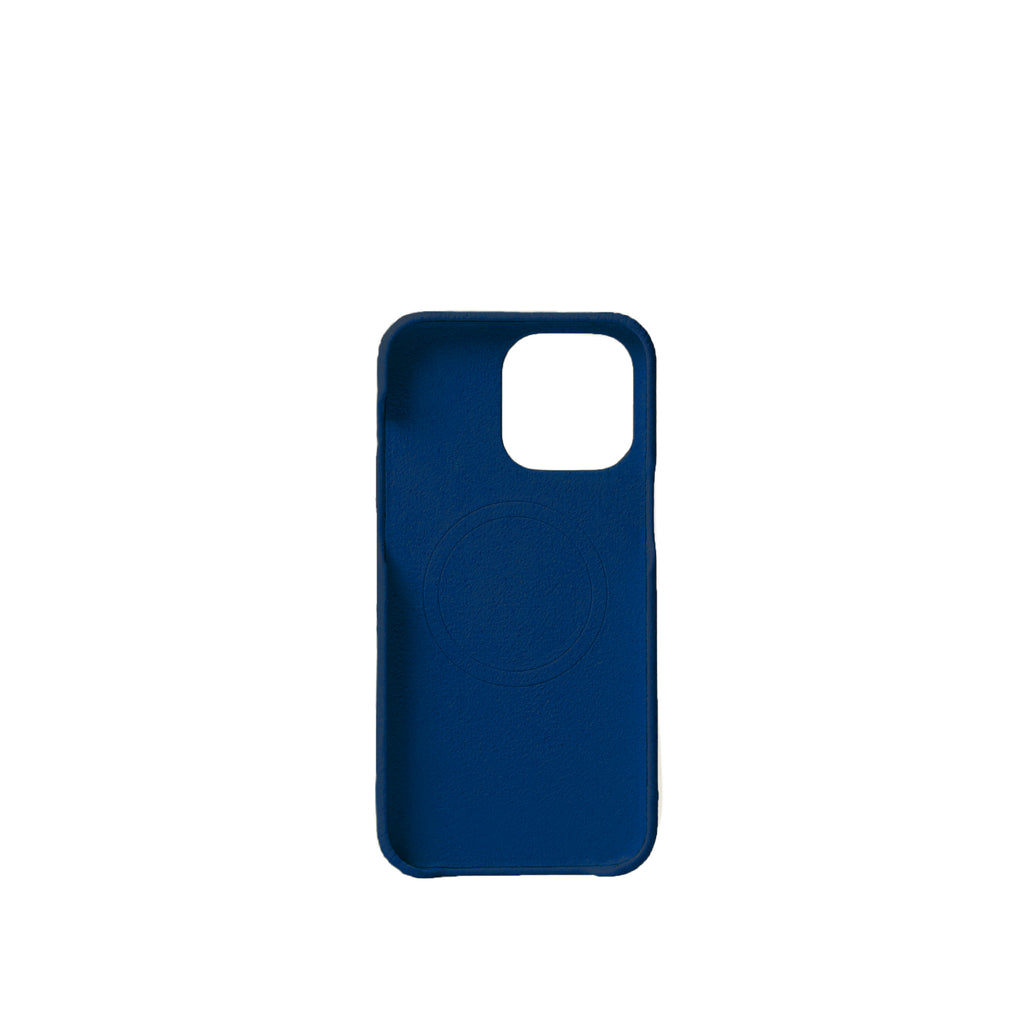 Pellipelli iPhone 15 Pro/Pro Max Series Open-toe style French Imported Leather Phone Case/Deep Blue