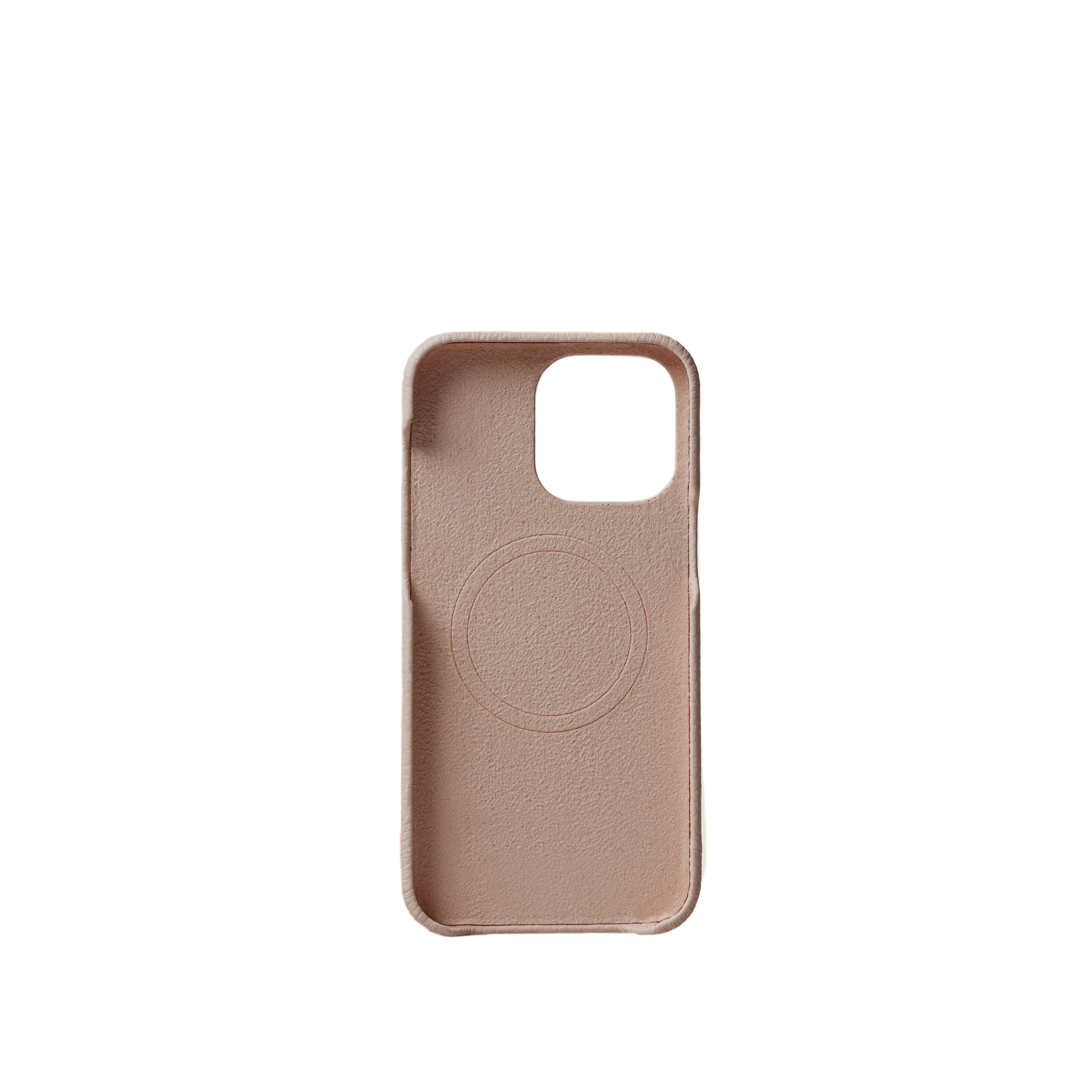 Pellipelli iPhone 15 Pro/Pro Max Series Open-toe style French Imported Leather Phone Case/Trench Beige