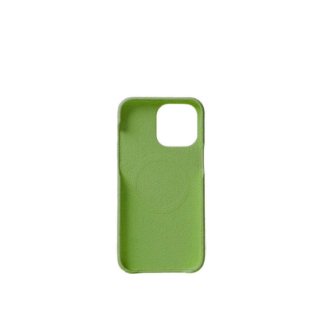 Pellipelli iPhone 15 Pro/Pro Max Series Open-toe style French Imported Leather Phone Case/Avocado