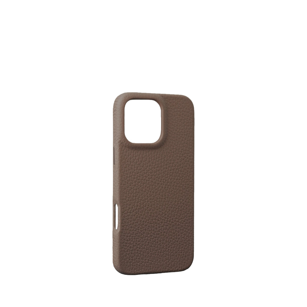 Pellipelli iPhone 16Pro/Pro max Series Button Version French Imported Leather Phone Case/Etoupe Gray