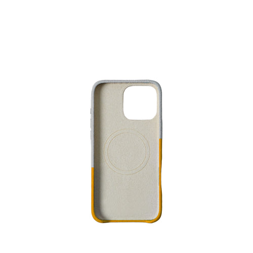 Pellipelli iPhone 14/15/16 Pro/Pro Max Series Color-block style French Imported Leather Phone Case/Glacier Daisy