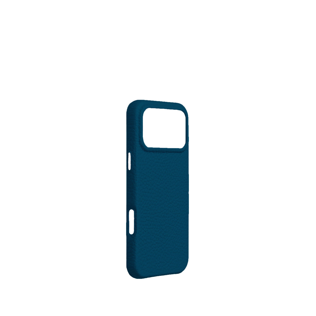 Pellipelli iPhone 17 Pro/Pro max Series Button Version French Imported Leather Phone Case/Marine Blue