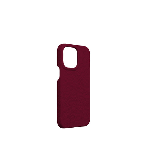 Pellipelli iPhone 15 Pro/Pro Max Series Open-toe style French Imported Leather Phone Case/Bordeaux Rouge