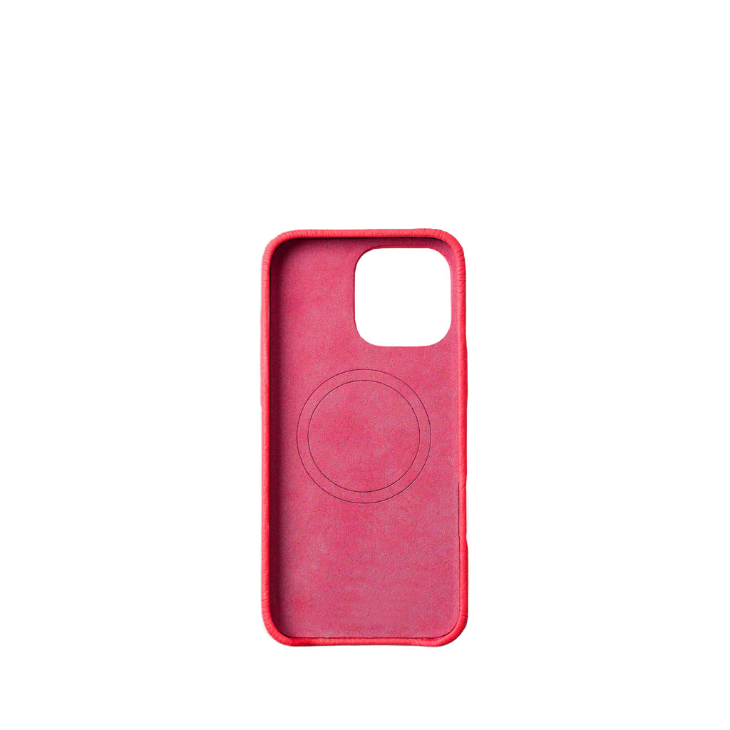 Pellipelli iPhone 16Pro/Pro max Series Button Version French Imported Leather Phone Case/Lipstick Rose