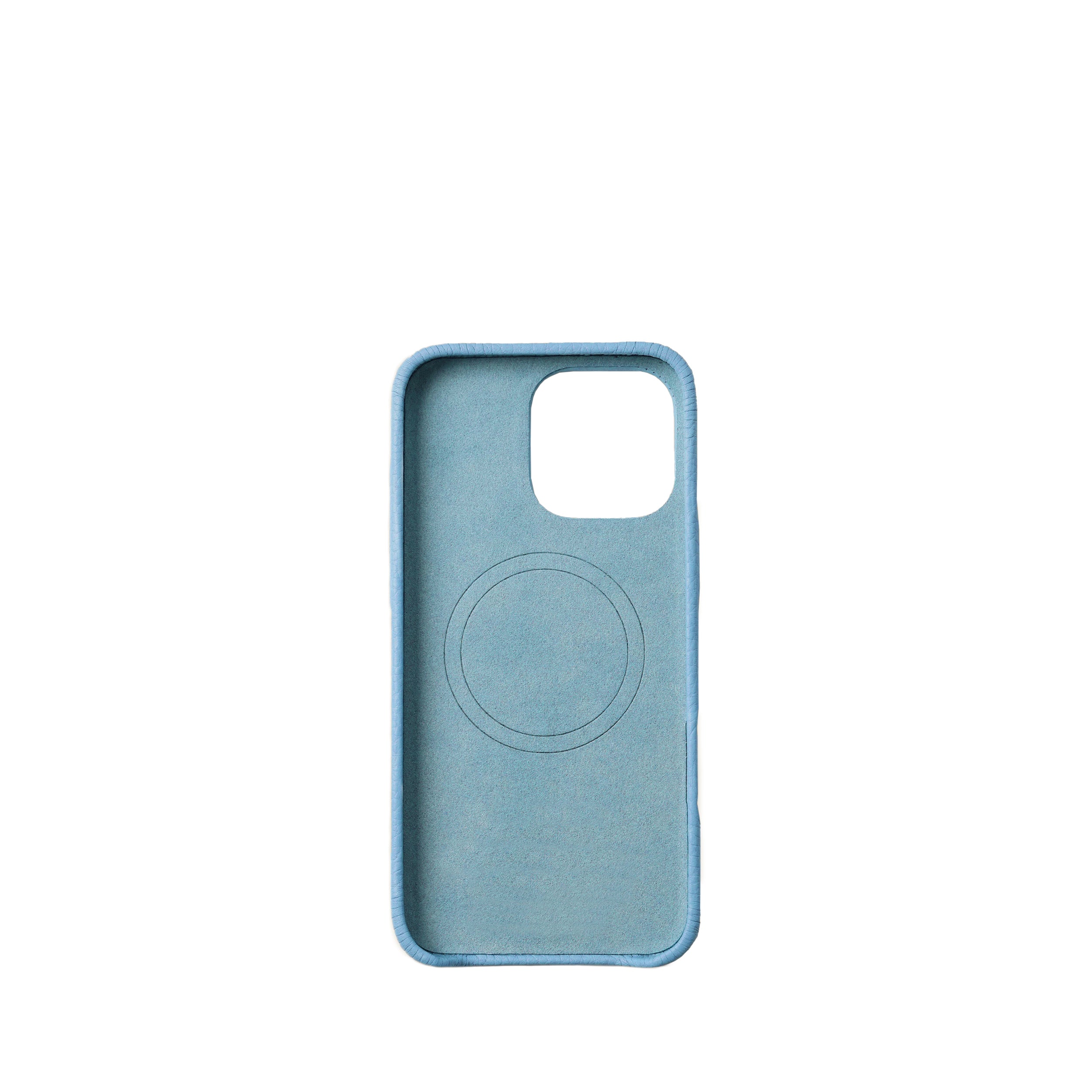 Pellipelli iPhone 16Pro/Pro max Series Button Version French Imported Leather Phone Case/Blue Ciel
