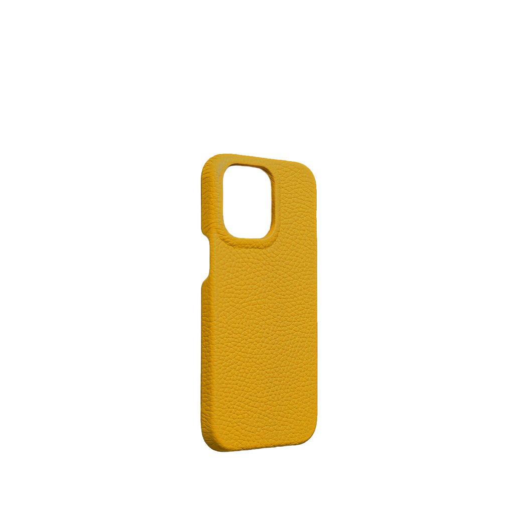 Pellipelli iPhone 15 Pro/Pro Max Series Open-toe style French Imported Leather Phone Case/Jaune Empire