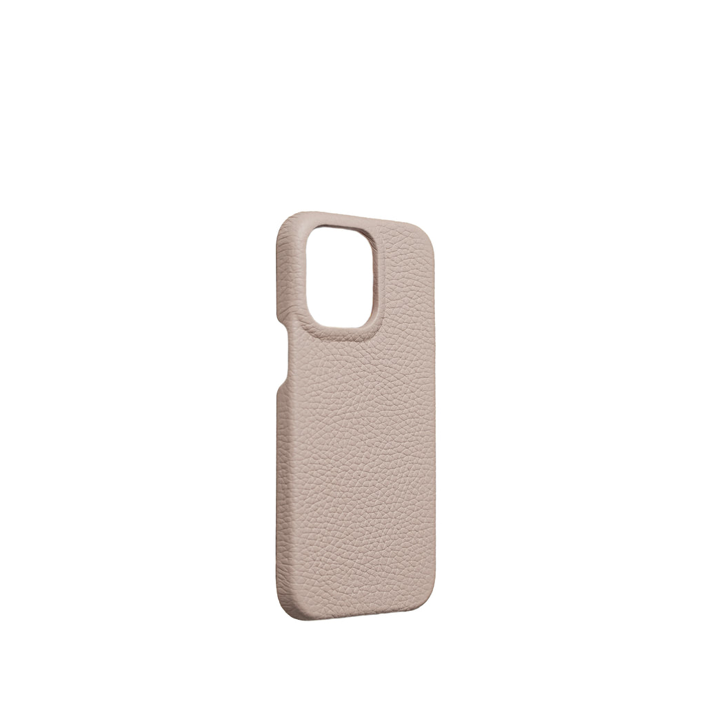 Pellipelli iPhone 15 Pro/Pro Max Series Open-toe style French Imported Leather Phone Case/Oatmeal White