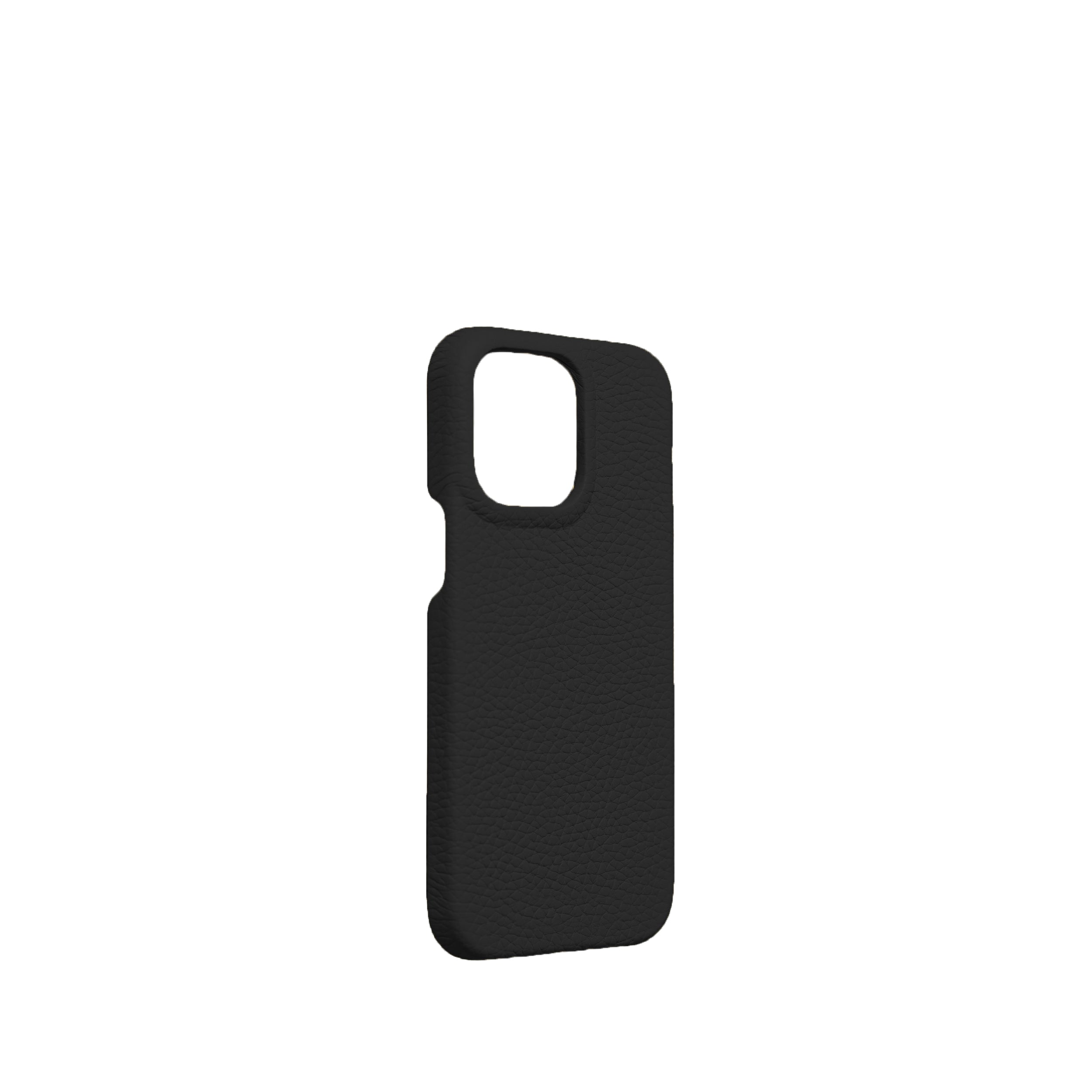 Pellipelli iPhone 15 Pro/Pro Max Series Open-toe style French Imported Leather Phone Case/Noir Black