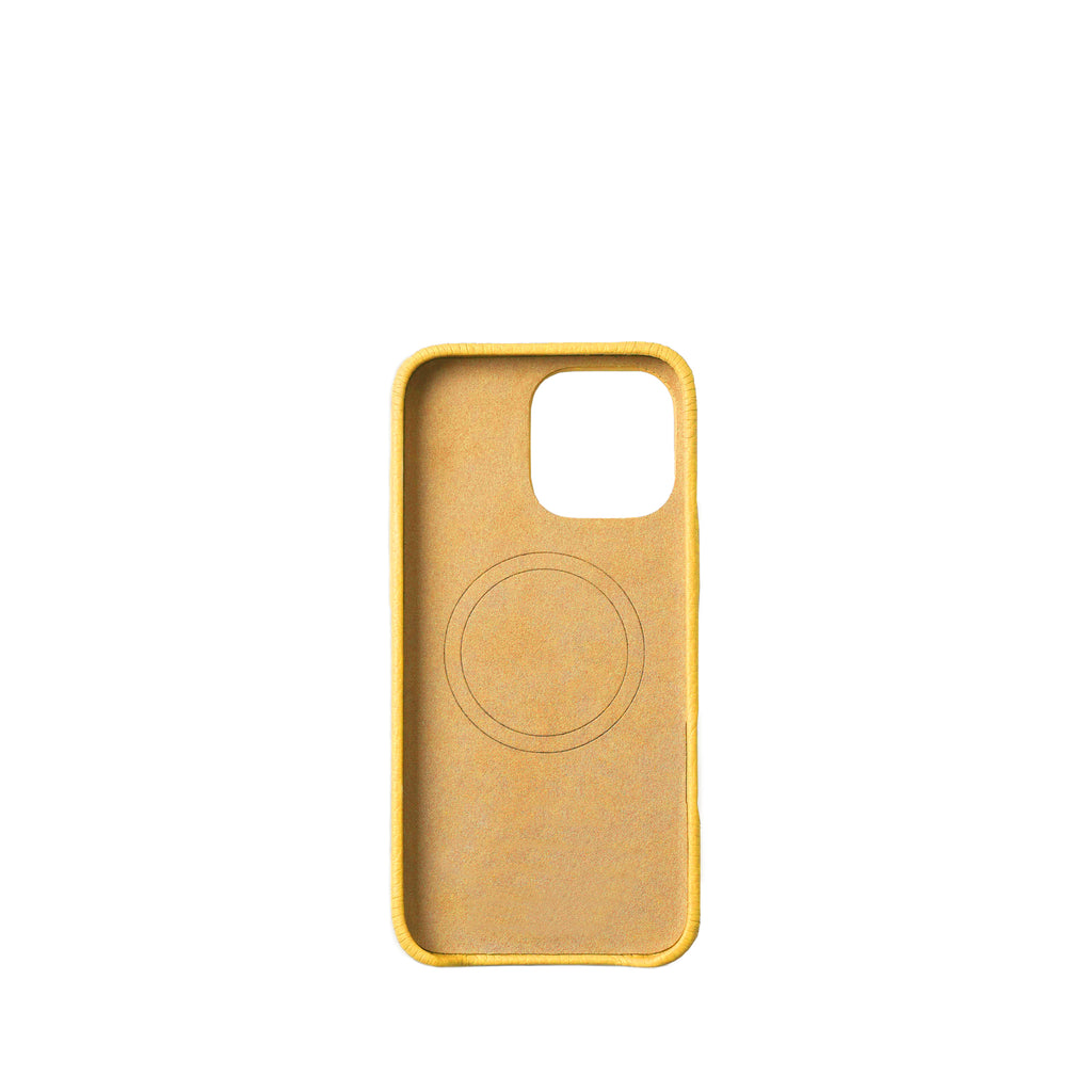 Pellipelli iPhone 16Pro/Pro max Series Button Version French Imported Leather Phone Case/Popcorn Yellow
