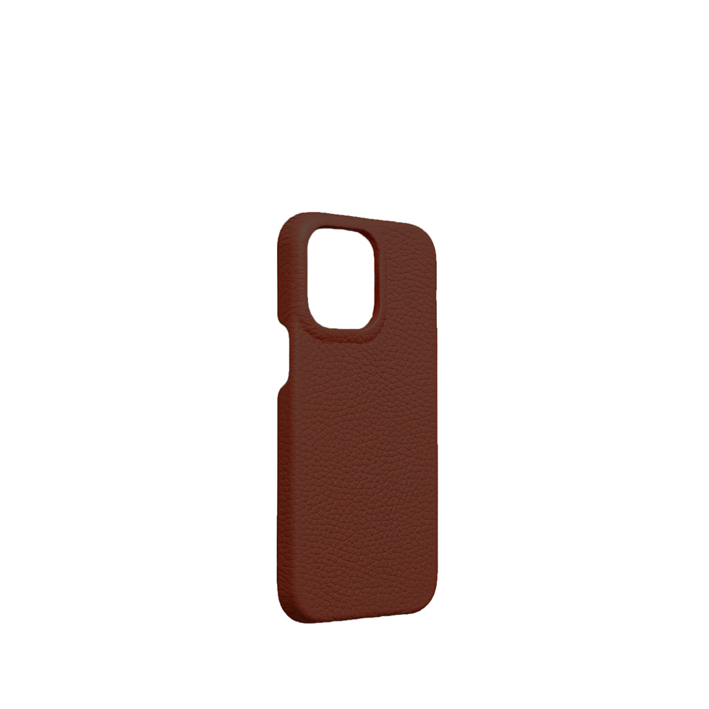 Pellipelli iPhone 15 Pro/Pro Max Series Open-toe style French Imported Leather Phone Case/Brown Gold
