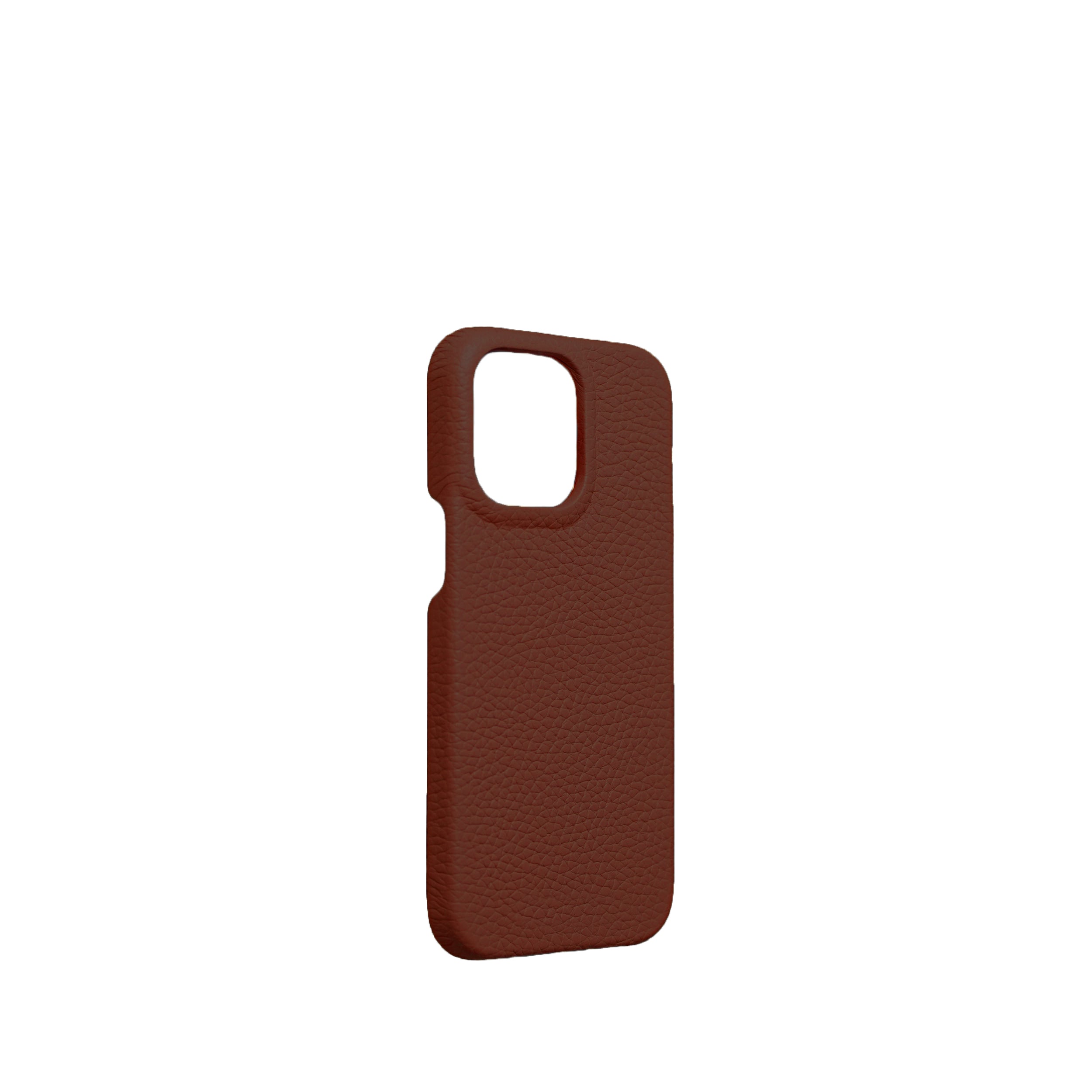 Pellipelli iPhone 15 Pro/Pro Max Series Open-toe style French Imported Leather Phone Case/Brown Gold