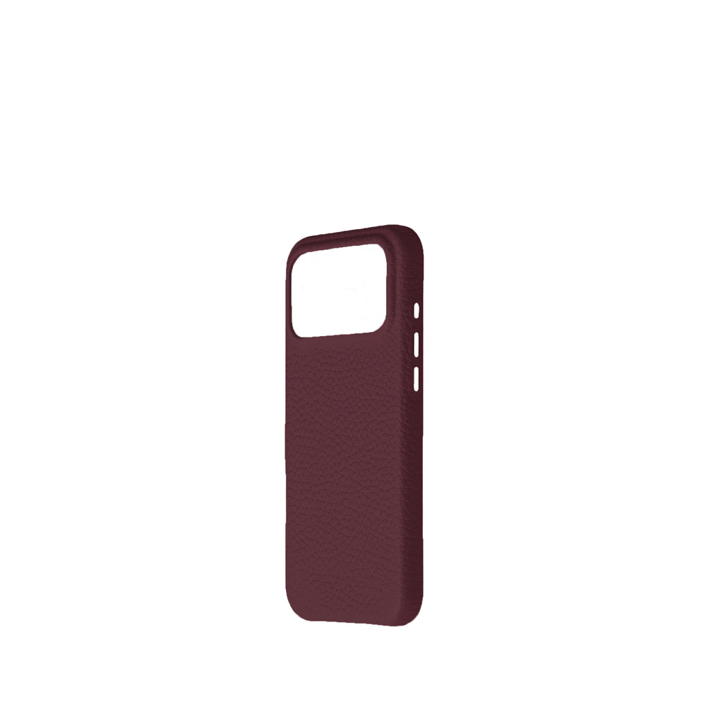 Pellipelli iPhone 17 Pro/Pro max Series Button Version French Imported Leather Phone Case/Rouge Burgundy