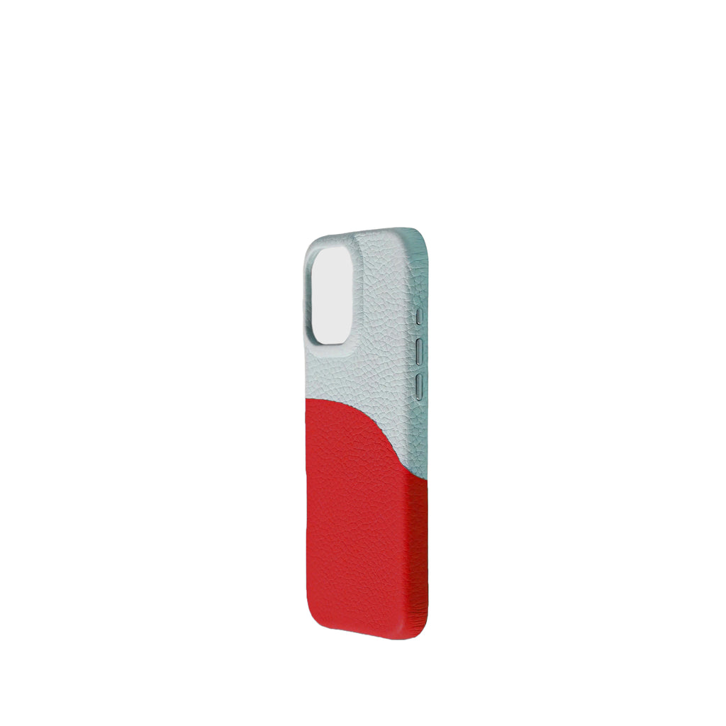 Pellipelli iPhone 14/15/16 Pro/Pro Max Series Color-block style French Imported Leather Phone Case/Summer Breeze