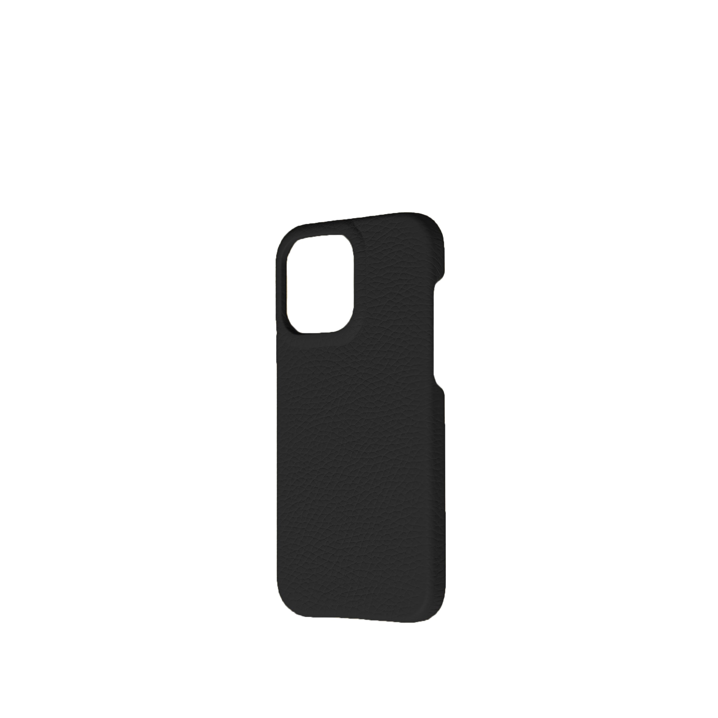 Pellipelli iPhone 15 Pro/Pro Max Series Open-toe style French Imported Leather Phone Case/Noir Black