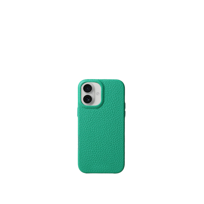 Pellipelli iPhone 16 Series Button Version French Imported Leather Phone Case/Mint Green