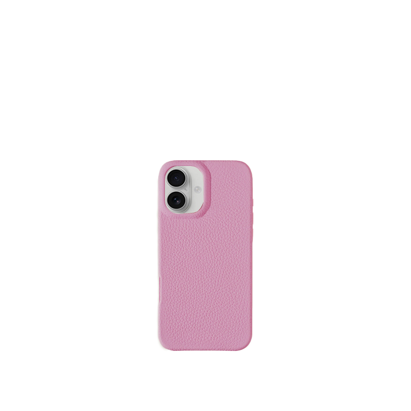 Pellipelli iPhone 16 Series Button Version French Imported Leather Phone Case/Cupcake Pink