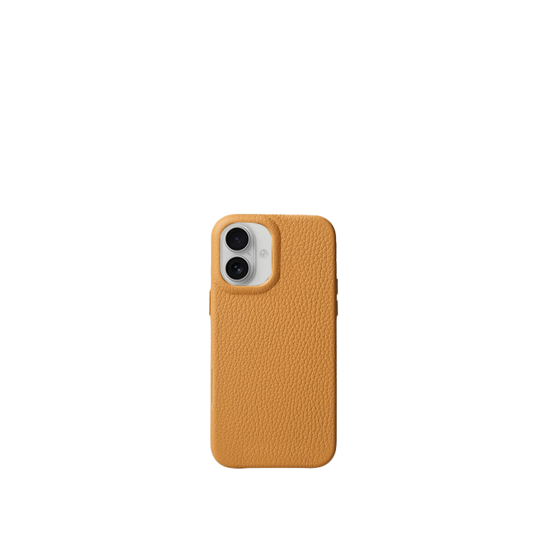 Pellipelli iPhone 16 Series Button Version French Imported Leather Phone Case/Honey Yellow