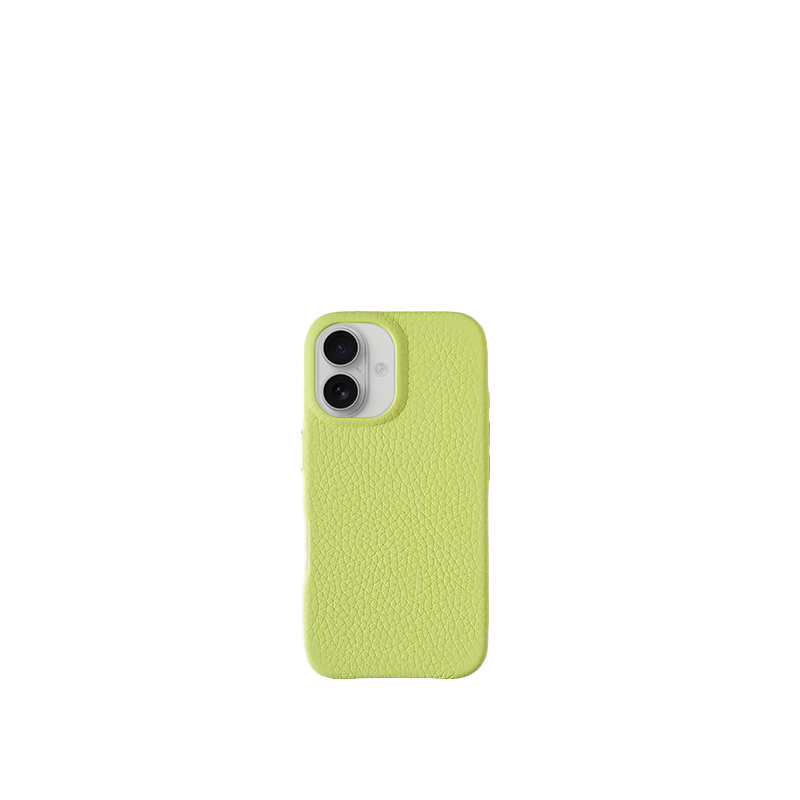Pellipelli iPhone 16 Series Button Version French Imported Leather Phone Case/Sunny Lime