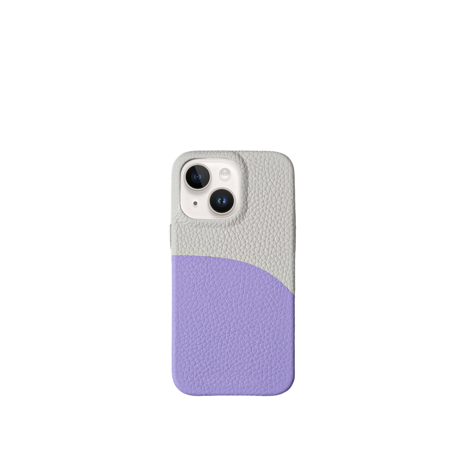 Pellipelli iPhone 14/15  Series Color-block style French Imported Leather Phone Case/Misty Bloom