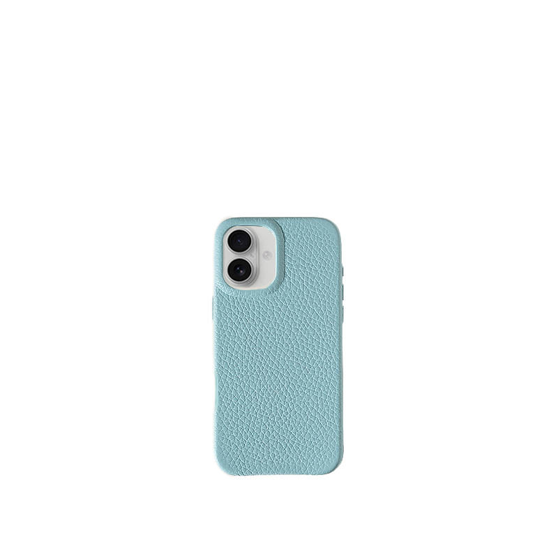 Pellipelli iPhone 16 Series Button Version French Imported Leather Phone Case/Blue Marshmallow