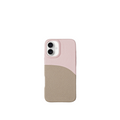 Pellipelli iPhone 16  Series Color-block style French Imported Leather Phone Case/Pink Affair
