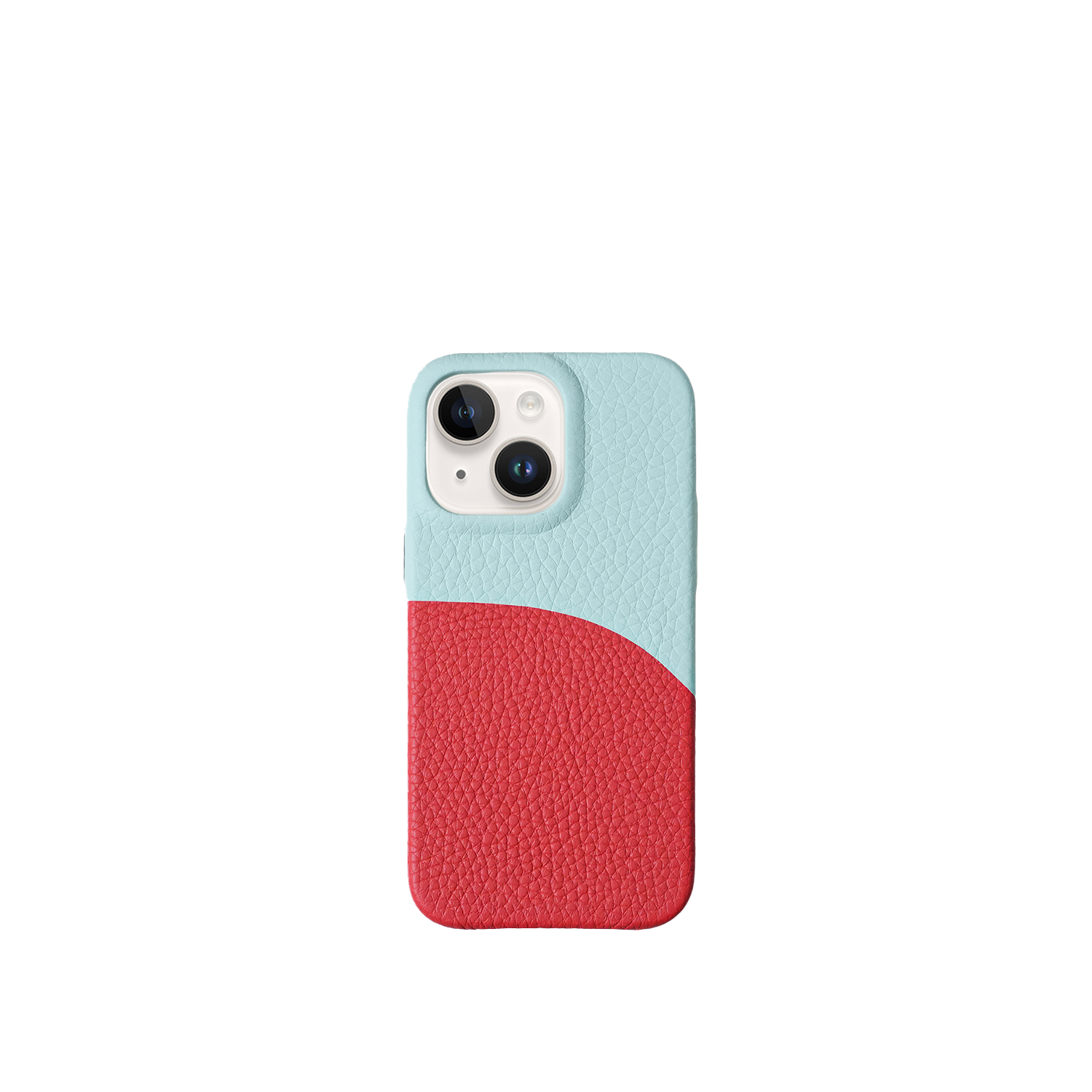 Pellipelli iPhone 14/15  Series Color-block style French Imported Leather Phone Case/Summer Breeze