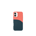 Pellipelli iPhone 16  Series Color-block style French Imported Leather Phone Case/Grapefruit Glow