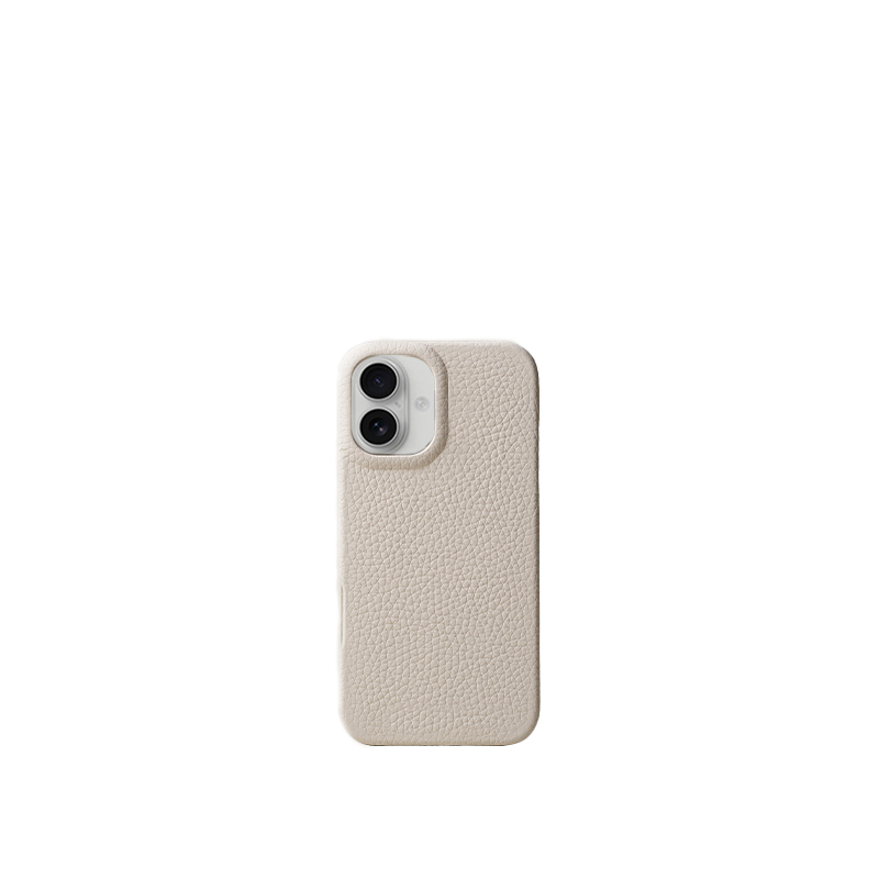 Pellipelli iPhone 16 Series Button Version French Imported Leather Phone Case/Creme White