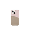 Pellipelli iPhone 14/15  Series Color-block style French Imported Leather Phone Case/Pink Affair