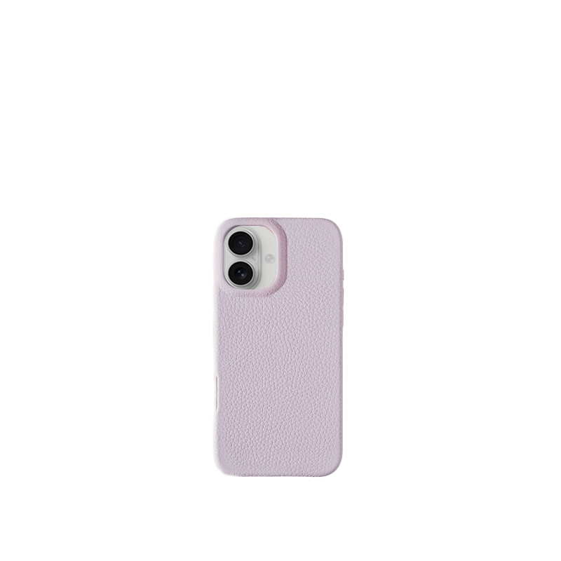 Pellipelli iPhone 16 Series Button Version French Imported Leather Phone Case/Mauve Pink