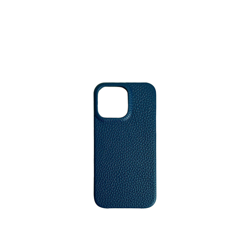 Pellipelli iPhone 15 Pro/Pro Max Series Open-toe style French Imported Leather Phone Case/Deep Blue