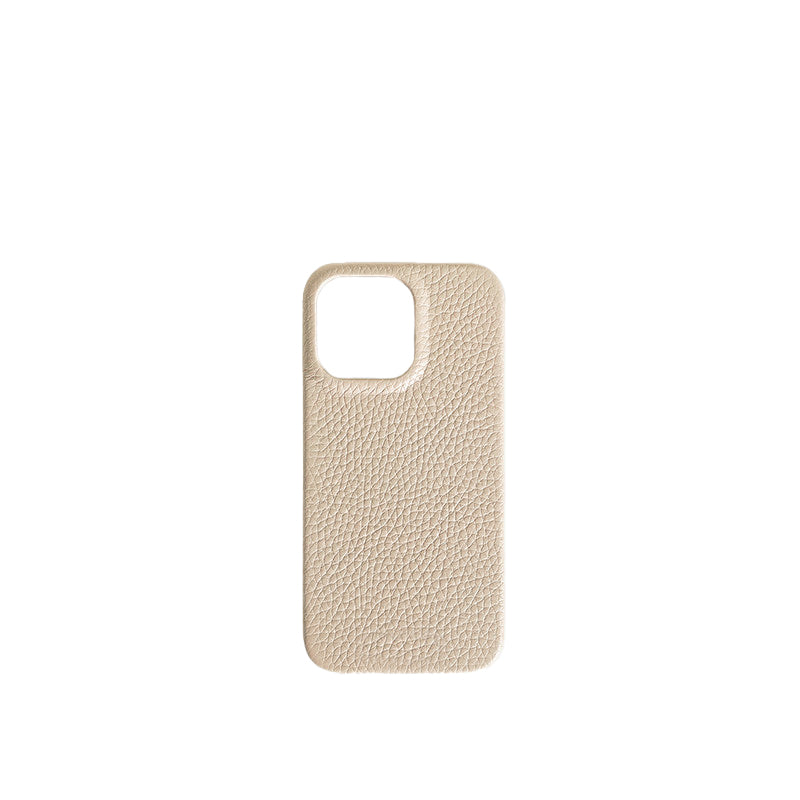 Pellipelli iPhone 15 Pro/Pro Max Series Open-toe style French Imported Leather Phone Case/Creme White