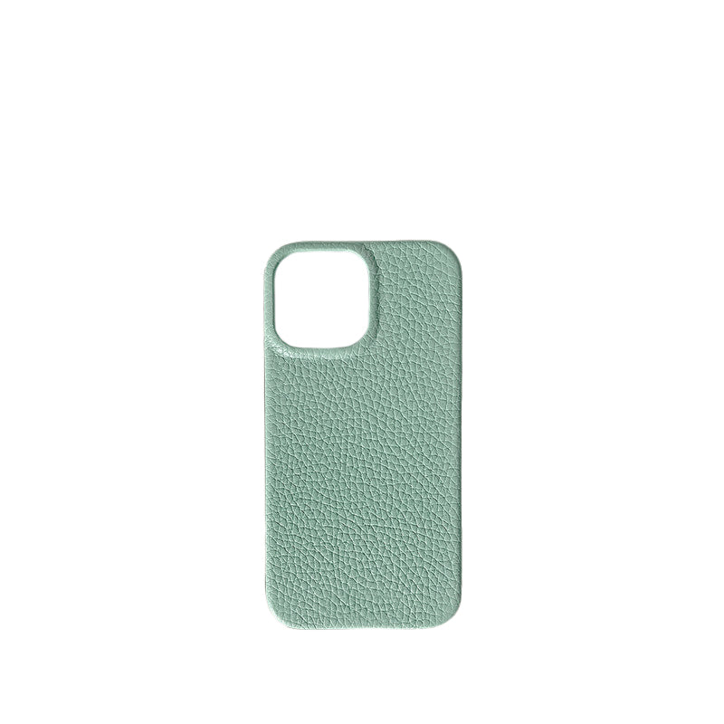 Pellipelli iPhone 15 Pro/Pro Max Series Open-toe style French Imported Leather Phone Case/Icecream Green